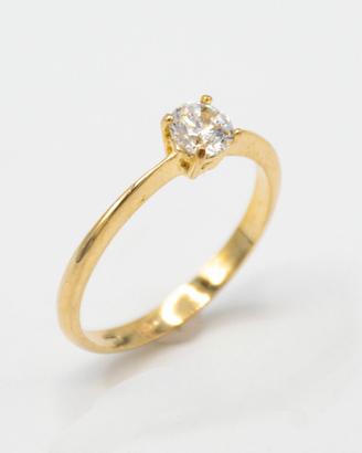 Anello solitario  oro giallo 9 kt e zircone S.124