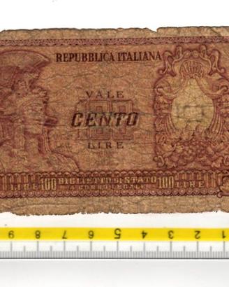 Banconota REPUBBLICA ITALIANA 100 LIRE 1951 ITALIA