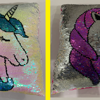 Cuscino Girabrilla Unicorno, 30X30 cm, 2 Immagini