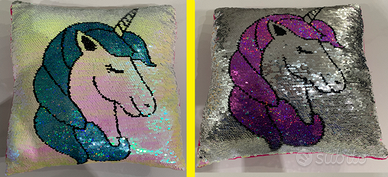 Cuscino Girabrilla Unicorno, 30X30 cm, 2 Immagini