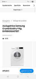 Asciugatrice samsung Crystal EcoDry 9 Kg 