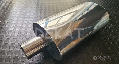 SILENZIATORE AUTO OVALE UNIVERSALE DIAMETRO 60 MM