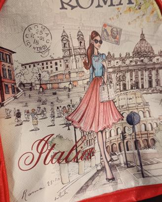 Zainetto rosso con design italiano 