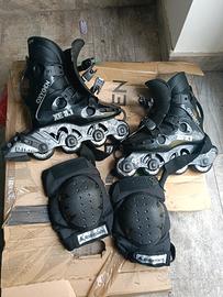 Pattini in linea + ginocchiere