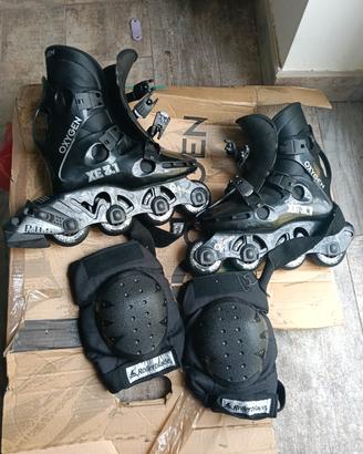 Pattini in linea + ginocchiere