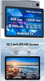 Tablet 10.1 pollici, in metallo nuovo,MAI USATO.