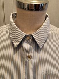 Camicia donna a righe bianche e azzurre