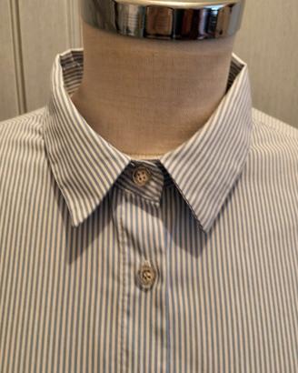 Camicia donna a righe bianche e azzurre