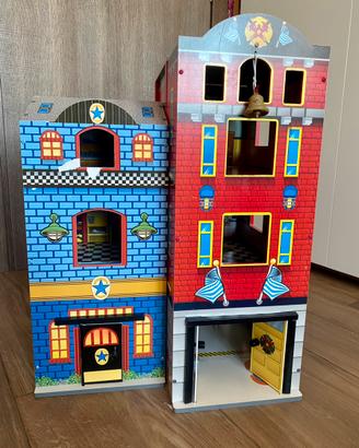 KidKraft - Caserma Polizia/Pompieri in legno