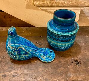 Coppia Ceramiche Bitossi “Rimini Blu” Aldo Londi.
