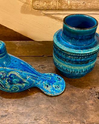 Coppia Ceramiche Bitossi “Rimini Blu” Aldo Londi.