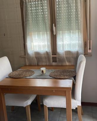 Set Tavolo Allungabile in Legno + 4 Sedie Imbottit