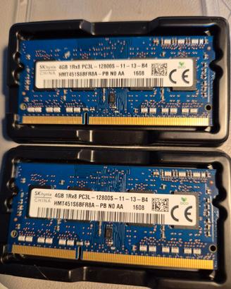 2 moduli DDR3L, 4GB cadauno, 1Rx8 , SODIM