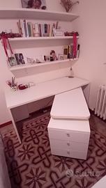 scrivania laccata bianca