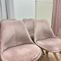 Sedie in velluto rosa