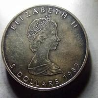 5 DOLLARI CANADA ARGENTO 1 ONCIA