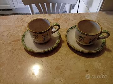 Set 2 tazze da the con piattino ceramica Botanical