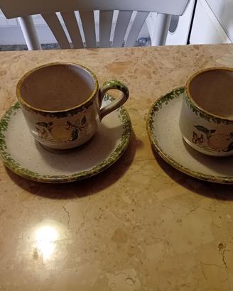 Set 2 tazze da the con piattino ceramica Botanical