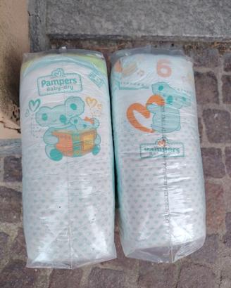 2 pacchi da 26 pannolini Pampers baby dry taglia 6