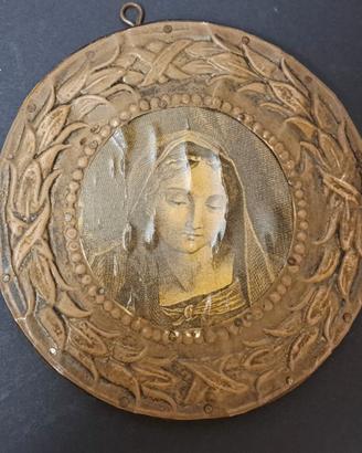 Quadretto miniatura tonda Madonna 18 cm argent 925