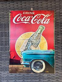 Insegna stampata su compensato coca cola