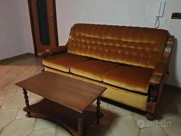 Set vintage anni '70 in velluto giallo ocra - diva