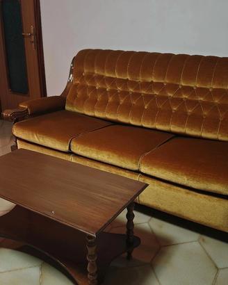 Set vintage anni '70 in velluto giallo ocra - diva