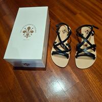 Sandali bassi nuovi 37 pelle nera 