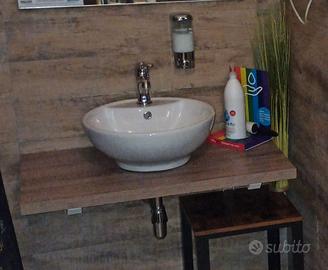 Mensolone con Lavabo e Rubinetto + Sifone incluso