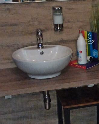 Mensolone con Lavabo e Rubinetto + Sifone incluso