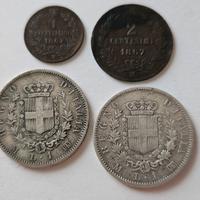 monete Regno d'Italia Vitt Em II 2 x lira argento