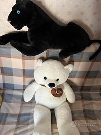 PELUCHES GIGANTI PUMA E ORSO BIANCO