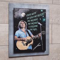 Quadro in legno omaggio a Luciano Ligabue 