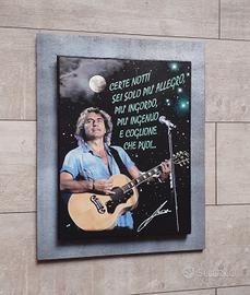 Quadro in legno omaggio a Luciano Ligabue 