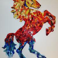 Mosaico da parete (cavallo multicolor)