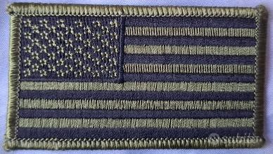 Patch Bandiera USA Tattica Verde OD Green