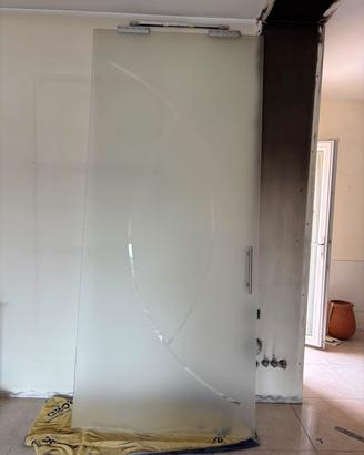 Porta scorrevole vetro opaco con binario