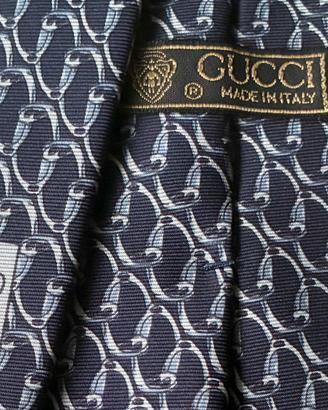GUCCI Cravatta Luxury Vintage 1980 Staffa Equestre