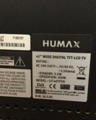 Televisione Humax 40” Wide Digital TFD-LCD Tv