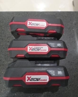 3 batterie 20v parkside 