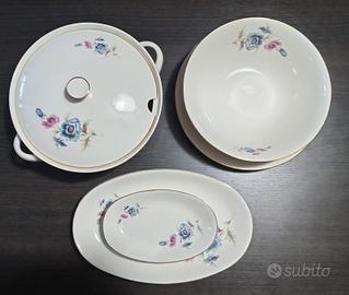 Set piatti di servizio in porcellana decorata