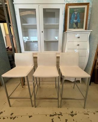 Set 3 sgabelli Zanotta design moderni in ecopelle