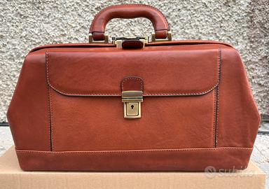 Borsa da medico dottore in pelle marrone
