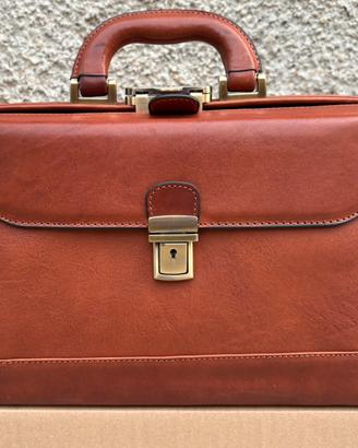 Borsa da medico dottore in pelle marrone