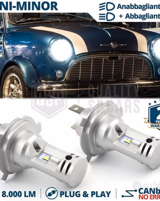 Lampadine LED H4 per Fari MINI MINOR Luce Bianca