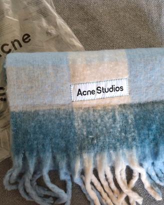 Sciarpa Acne Studios mohair beige/blu