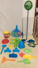  giochi sabbia bambino+ borsa retata 