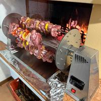 Girarrosto spiedo per griglia o caminetto