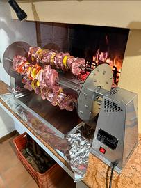 Girarrosto spiedo per griglia o caminetto