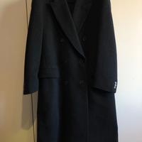 Cappotto doppiopetto grigio in lana e cashmere di